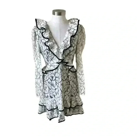 New! Keepsake Women's Encore Ruffle Lace Long Sleeve Mini Dress Size Small - Picture 1 of 15